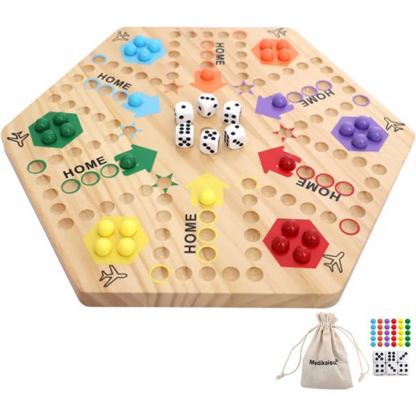 High Quantity Solid Oak Double Sided Marbles Wooden Board Game with Customized Logo