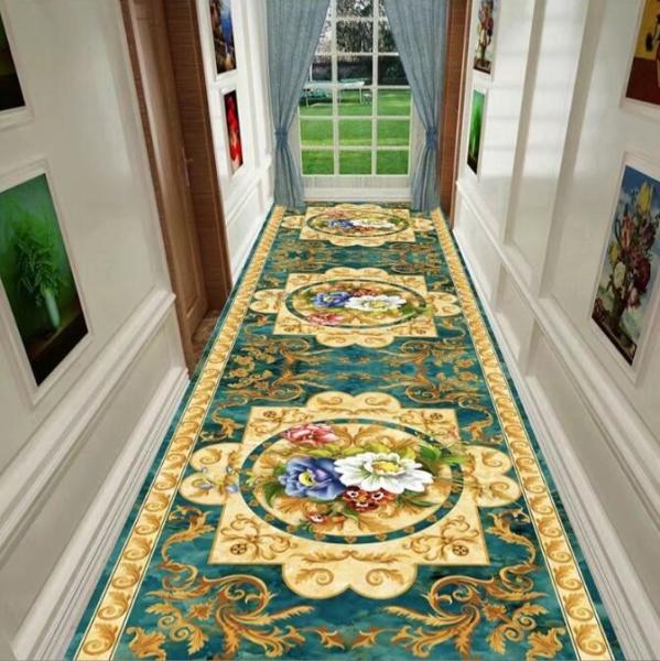 Tulip And Peony Flower Entrance Large Commercial Floor Mat Hotel Corridor Corridor Stairway