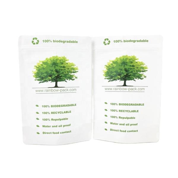 Saco de papel kraft biodegradável com janela para alimentos farinha de amendoim arroz chá fabricação de alimentos venda direta