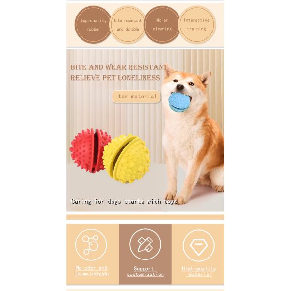 Interactive TPR Rubber Ball Puzzle Dog Toys for Round Training and Mental Stimulation