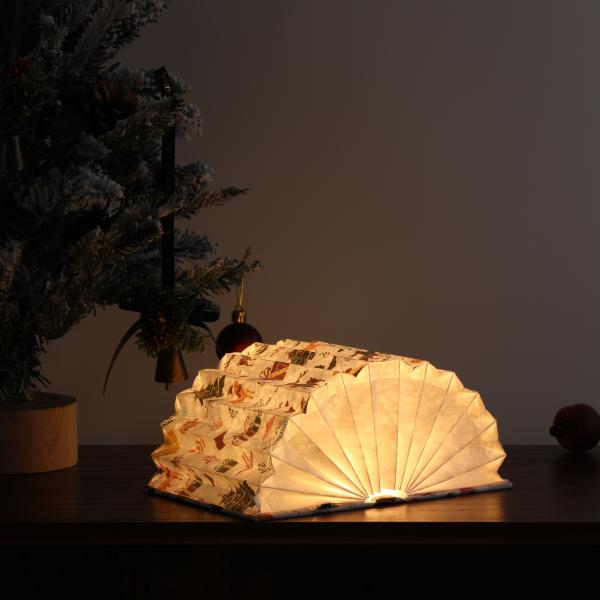 Creative Wood Paper Book Lamp Reading Lighting Christmas Decorations USB Charging