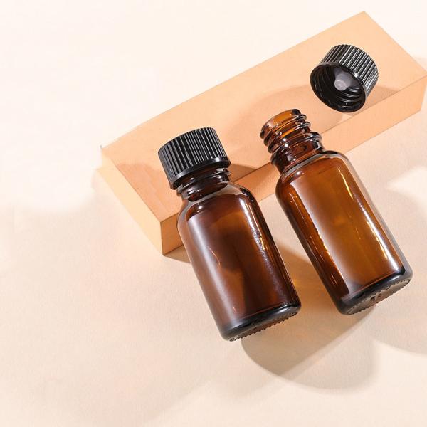 5ml Essential Oil Bottles  Amber Glass Cosmetic Bottles With Long Inner Plug OEM ODM
