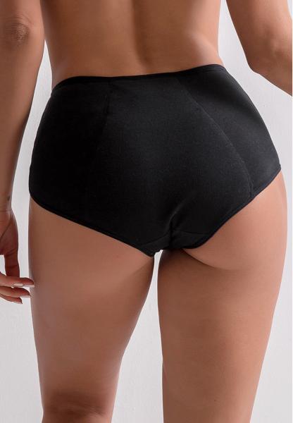 O algodão alto da cuecas do roupa interior do período da elevação 4 camadas escapa a cuecas menstrual da prova