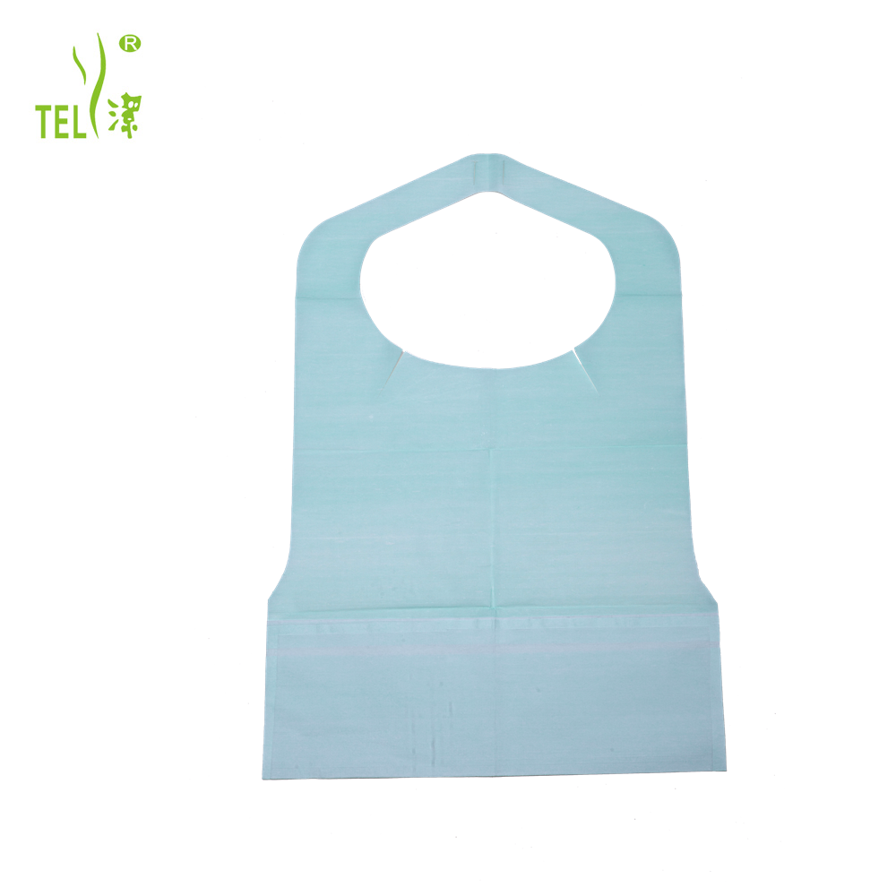 Disposable Paper + PE 38*76cm Adult Eating Bibs