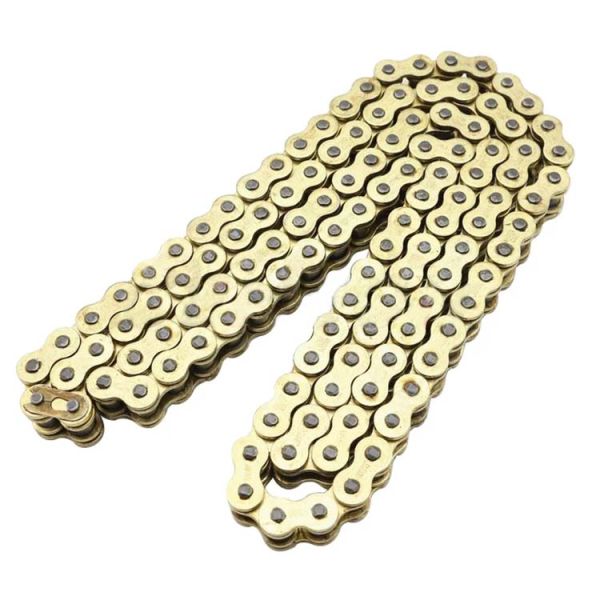 High Strength Quenching Heat Treatment Motorcycle Chain Custom 428 H Chains in Golden