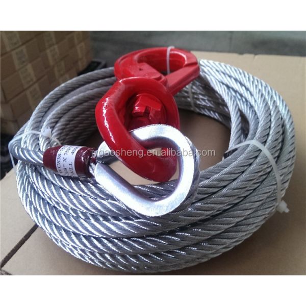 Conjunto de eslinga de cable de acero 6x36+PP para construcción ASTM galvanizado