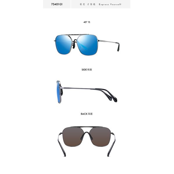 Star Model Metal Frame Polarized Sunglasses , Parim Eyeglasses TAC Lens Unisex