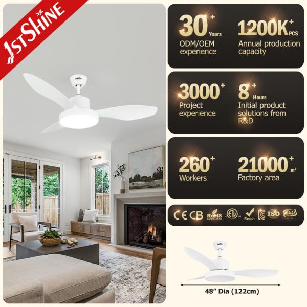 18 Watt LED Light Ventilador de tecto de plástico silencioso com controle remoto