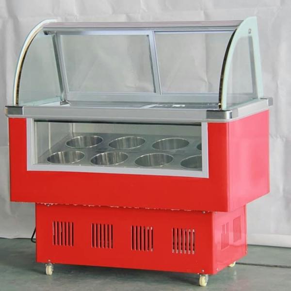 Stainless Steel Ice Cream Freezer Sliding Door 220V Double Door