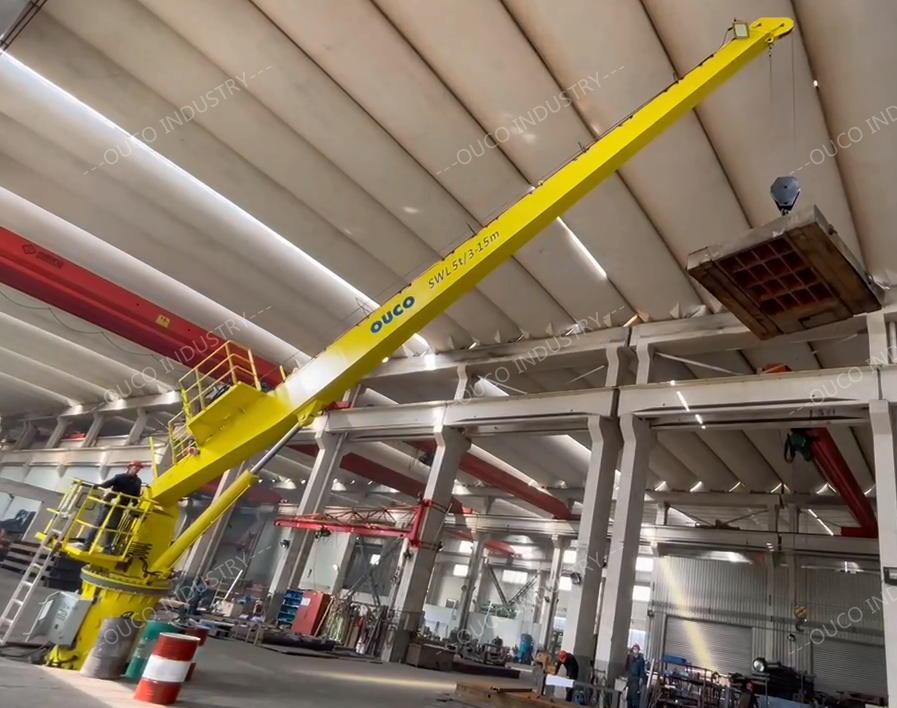 5T15M Hydraulic Marine Straight Boom Cranes With Large Working Radius