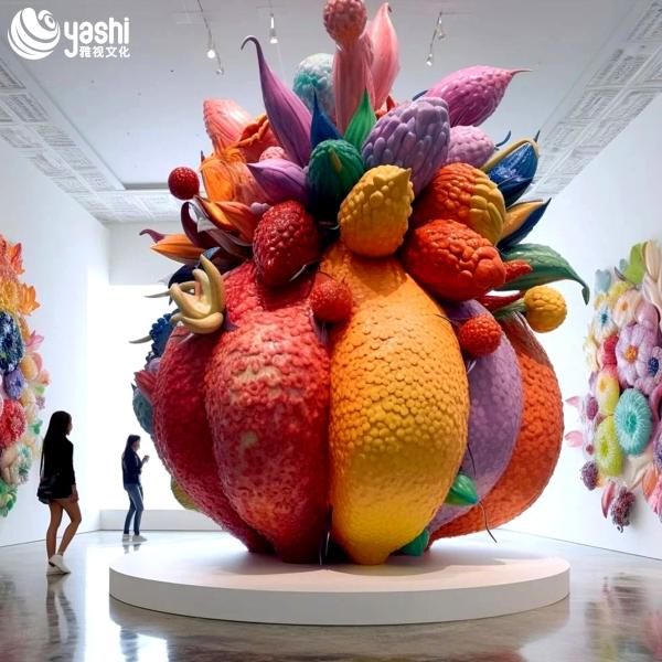 3D Strawberry Sculpture for Outdoor Display Shopping Mall Restaurant Decor