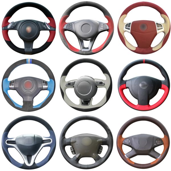 MEWANT Auto Accessories Car Interior For Subaru Impreza WRX STI 2004 Leather Suede Steering Wheel Cover Red Strip Wholesale