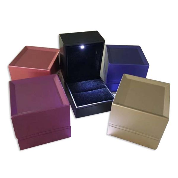 Easily Cleaning Jewelry Plastic Box Hot Stamping Logo Printed With LED Light