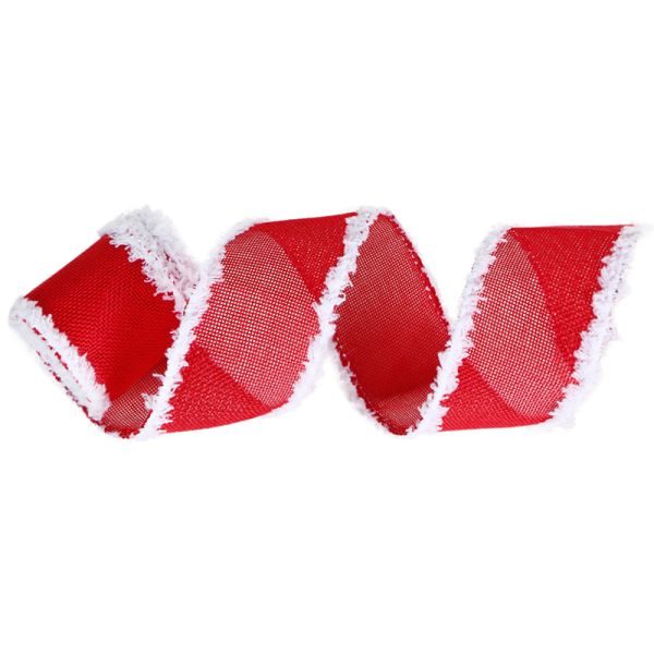 63mm Wired Edge Burlap Ribbon Ideal for DIY Christmas Crafts and Gift Wrapping Needs