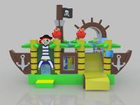 Castillo inflable en forma de barco Balón infantil Fiesta de cumpleaños Casa de rebote