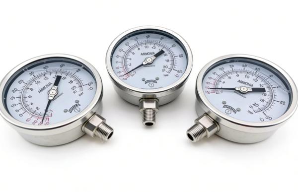 WINTERS PAM-10 Stainless Steel Ammonia Gauge with IP65 Protection and ±0.25% Accuracy for Industrial Pressure Measurement