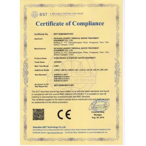Sichuan Leader-t Water Treatment Equipment Co., Ltd Certificações