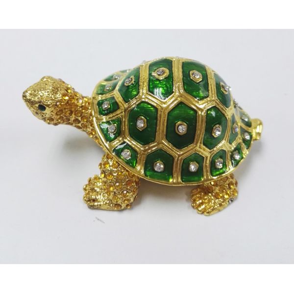 gold plated metal double turtle trinket jewelry box good quality turtle trinket jewelry box
