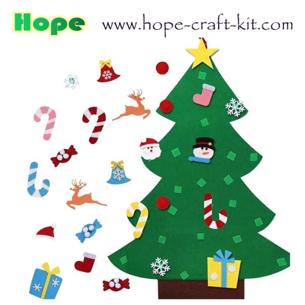 Merry Christmas Tree Decoration Hanging Pendants Felt Craft DIY Material for Kid Ornament Creative Craft Kits OEM ODM
