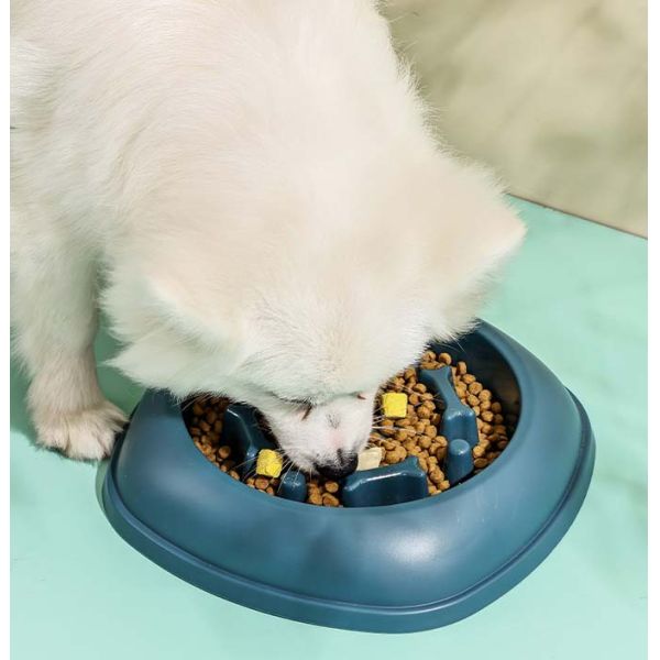 Healthy Round Pet Dog Slow Food Bowl for Reduced Choking Risk and Improved Digestion