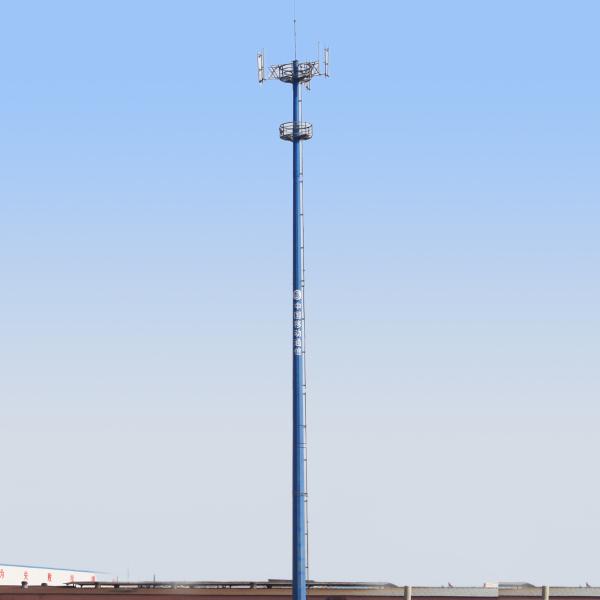 Tubular 4 Sections 36M Monopole Steel Tower