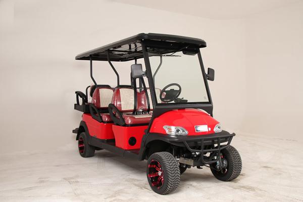 Rear Seat Fold Down Electric Lifted Golf Car 4+2 Red Color A Series