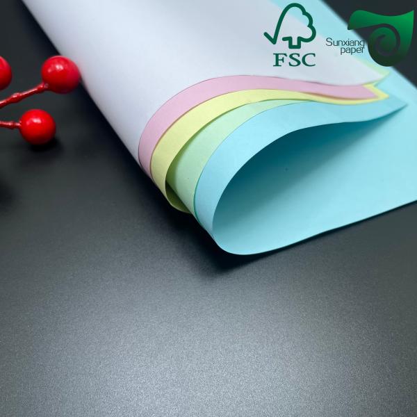 50gsm 55gsm CB CFB CF NCR Carbonless Printer Paper 65cm 92cm Blue Image For Invoices