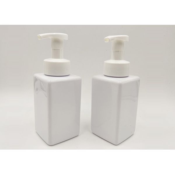250ml Foam Pump PET Cosmetic Bottle Square Shape 32 / 28mm Sealing Type
