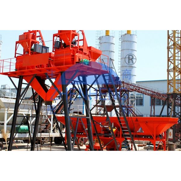 Завод конкретного подъема скипа машинного оборудования HZS75 неподвижный конкрет