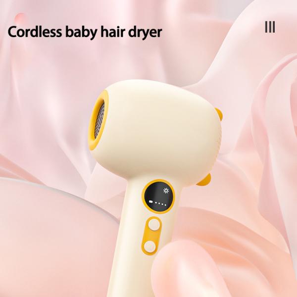 Secador de cabelo recarregável de temperatura constante com proteção da pele do bebê e longa duração da bateria