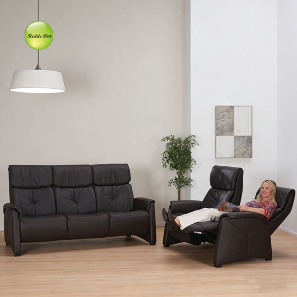 Brown Fabric Recliner Set: Manual Recline, High Backrest – Ideal for Cozy Traditional Living Spaces