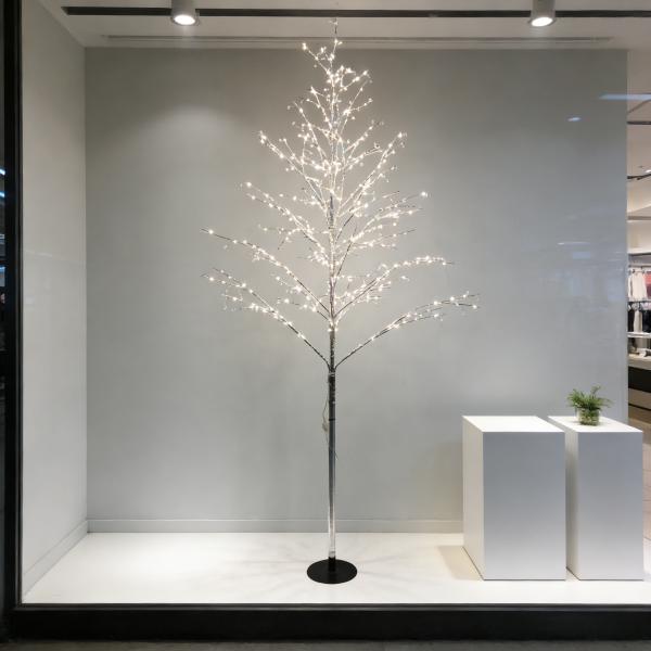 Full LED Christmas Tree with Collapsible Storage Warm White Lights and Metal Stand