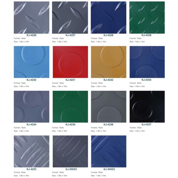 SGS Vinyl Non Slip Flooring 2mm Thickness Pvc Bus Flooring Fireproof