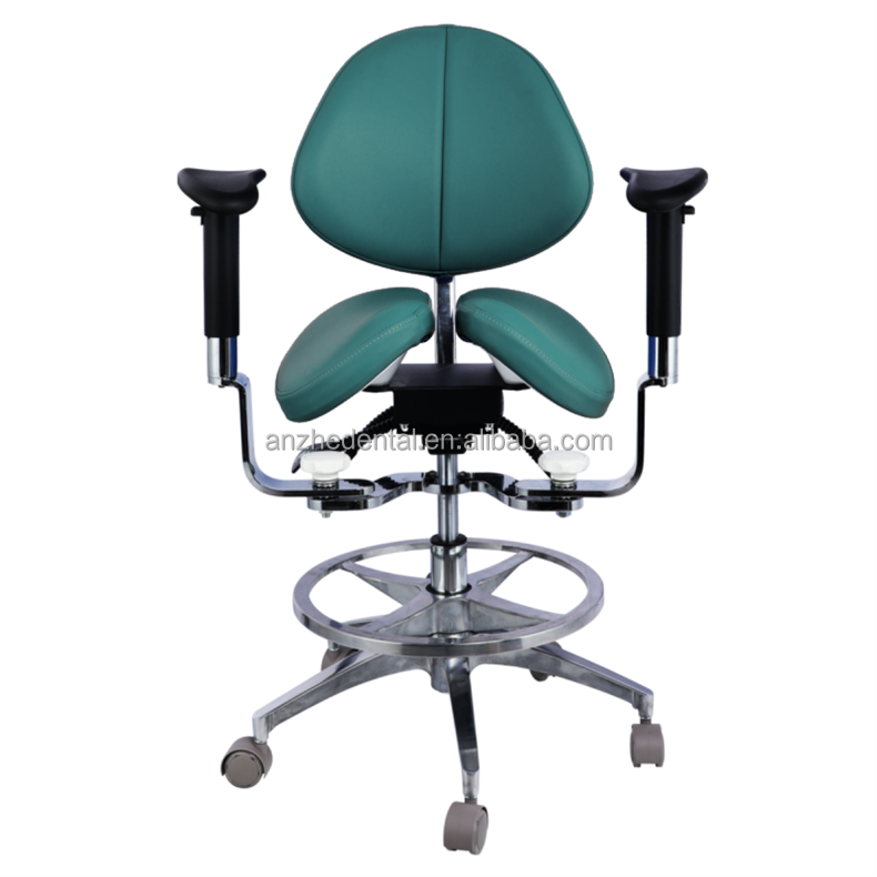 Эргономическое разделенное сиденье для седла стоматологический стул роскошный микроволокнистый кожаный стоматологический вращающийся сиденье