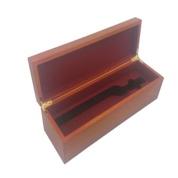 Luxurious Custom Wine Boxes Wooden with Velvet Insert 12x4x4 Inches