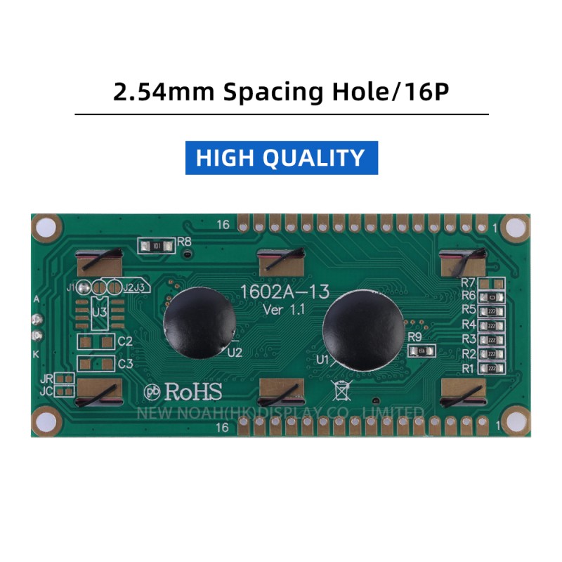 Yellow Green Film 1602A-13 Character LCD Screen 16 PIN 5V Controller ST7066U Support Scheme Development
