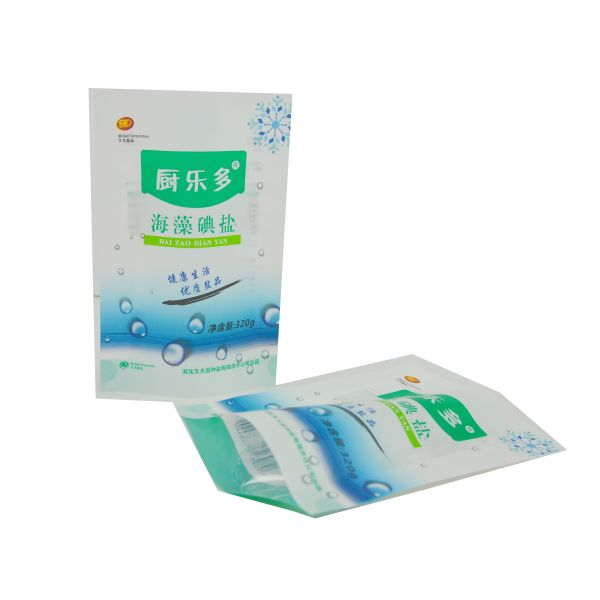 180*260mm Salt Packaging Pouch 3 Side Seal Recyclable Airtight Zipper Pouch