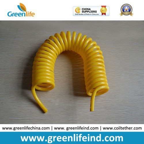 Solid Yellow Plastic Spring String Coiled Cord w/Big Coil Diametre