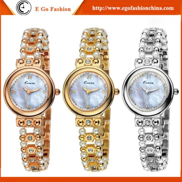 KM26 Pearl Bracelet Watch Woman Female Bangles Golden Watches for Lady Luxury Wristwatch