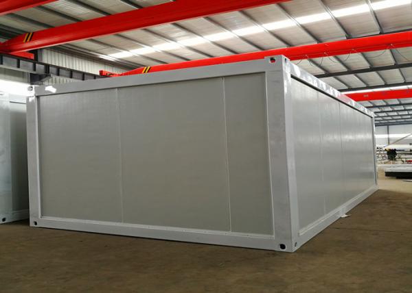 White Steel Structure Living Container House , Portable Living Containers With Power Facilities