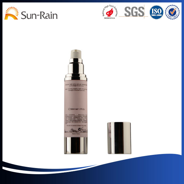 Garrafa mal ventilada da bomba da loção plástica clara para a fundação 15ml 30ml 50ml
