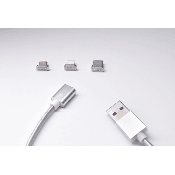 Fast Charging USB Data Cable , 3 In 1 Magnetic Cable For Micro USB / Light - Ning / Type C