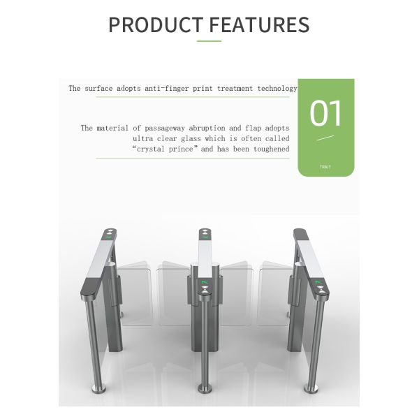 Office Building Security Speed Gates , Button Remote Control Electronic Turnstile Gates