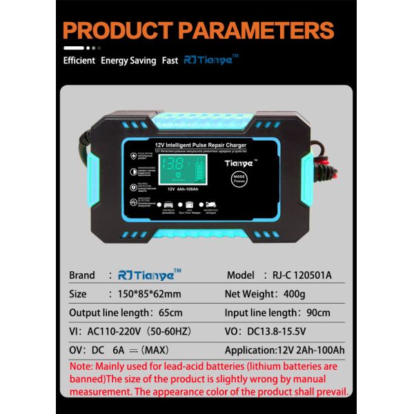 портативная машинка заряжателя ремонта ИМПа ульс батареи ГЕЛЯ AGM 12V 24V умная