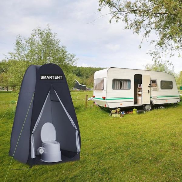 120*120*200CM Tendas de privacidade pop up pretas com portas fechadas com fecho de prata Revestido de poliéster abrigo de acampamento impermeável