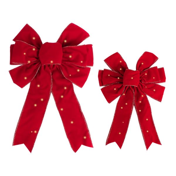 2024 Arcos de cinta grande con borde de alambre Arco de corazón impreso Decoración de San Valentín hecha a mano