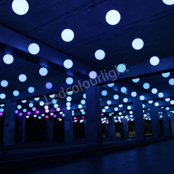 Art Museum 300mm Addressable DMX Hanging LED RGB Artnet Pixel Sphere Ball Lights
