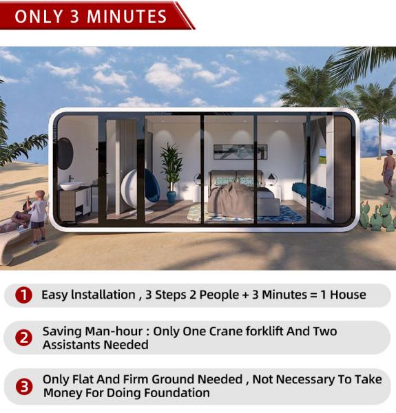 Customized Color Apple Cabin Australia Mobile Home Office Movable House Container House