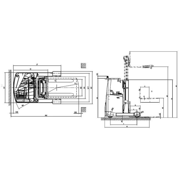 11kw Electric Stacker Forklift 1300kg Standing On 1300kg Lifting Height 4.5m