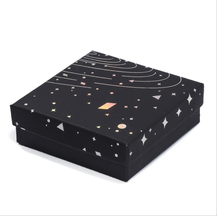 Rectangle Small Jewelry Packaging Boxes Earrings Luxury Paper Gift Box Black